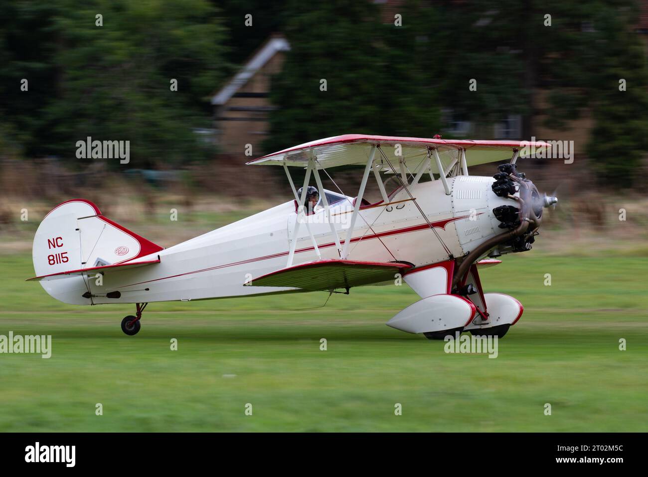 A Curtiss Wright Travel Air 4000 at the Shuttleworth Collection Race Day Air Show 2023. Stock Photo