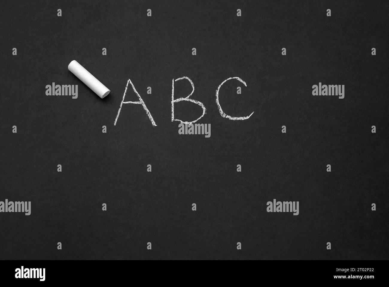 ABC written in chalk , alphabet , chalk board, school Stock Photo Alamy
