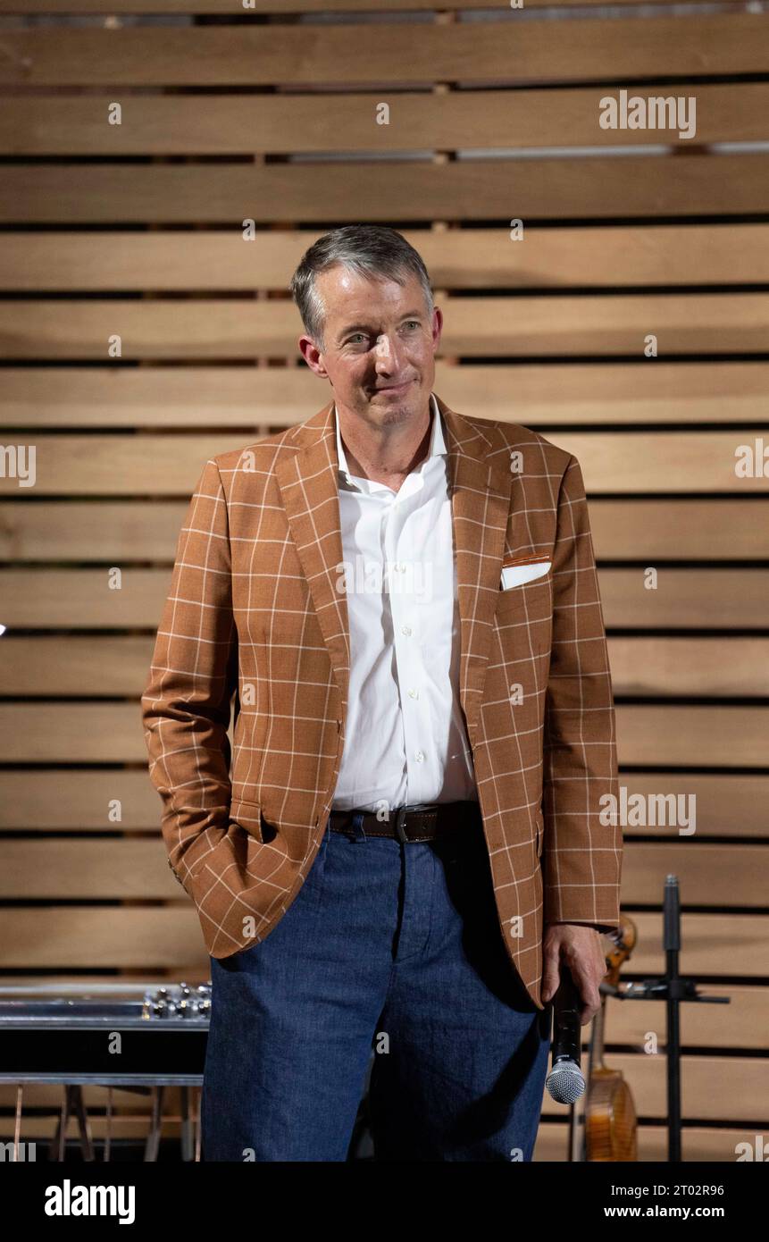 University of Texas President JAY HARTZELL enjoys a "tailgate party