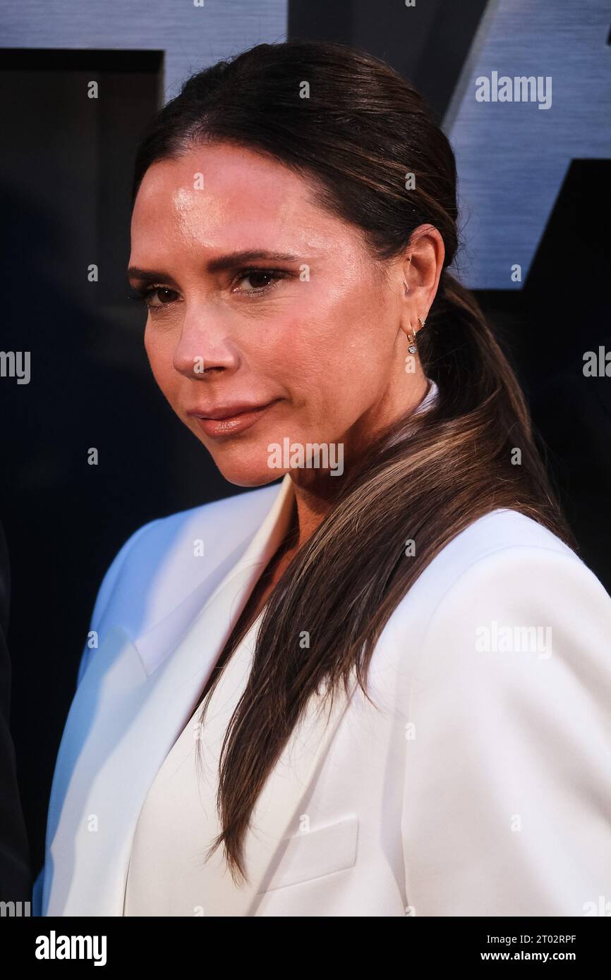 London, UK. 3rd Oct, 2023. Victoria Beckham photographed during The Premiere of Beckham - episodes 1 & 2 at the Curzon Mayfair. Picture by Julie Edwards Credit: JEP Celebrity Photos/Alamy Live News Stock Photo