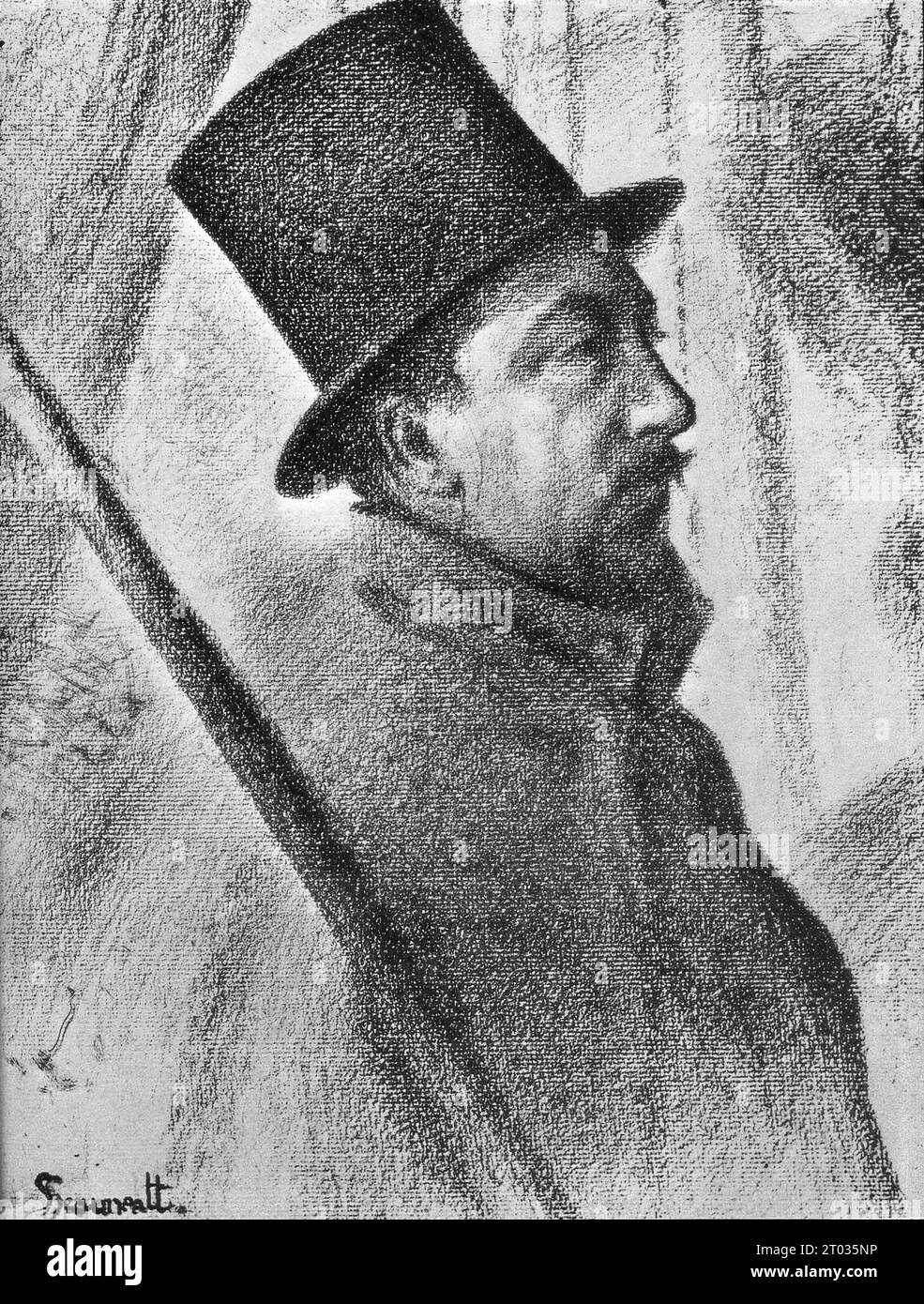 Portrait of Paul Signac by Georges Seurat in 1890. Paul Victor Jules Signac (1863 – 1935) French painter Stock Photo