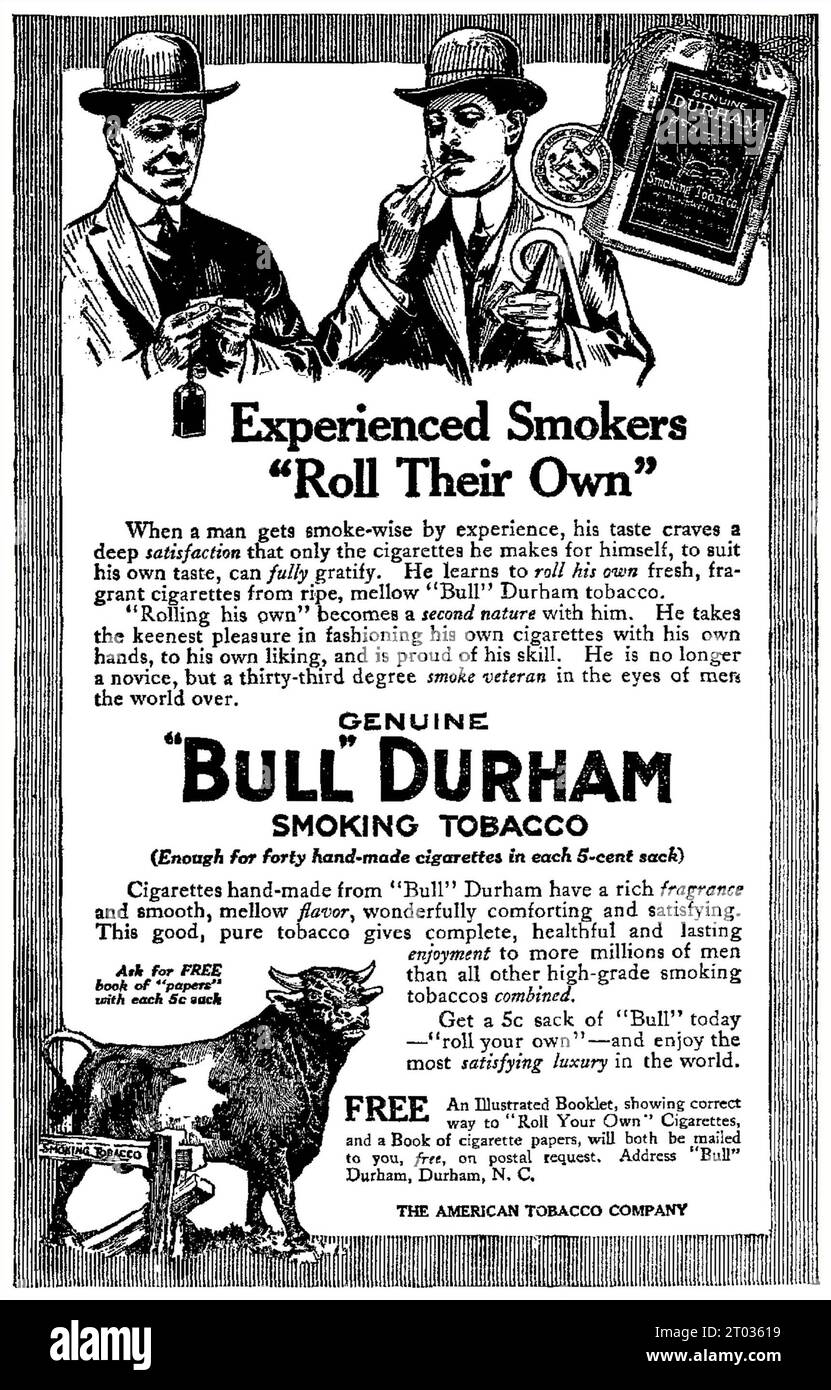 This 1914 cigarette display advertisement Stock Photo