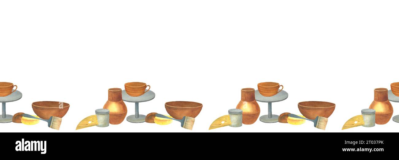 ceramics making, sculpture workshop, tableware making, pottery school, Stock Photo