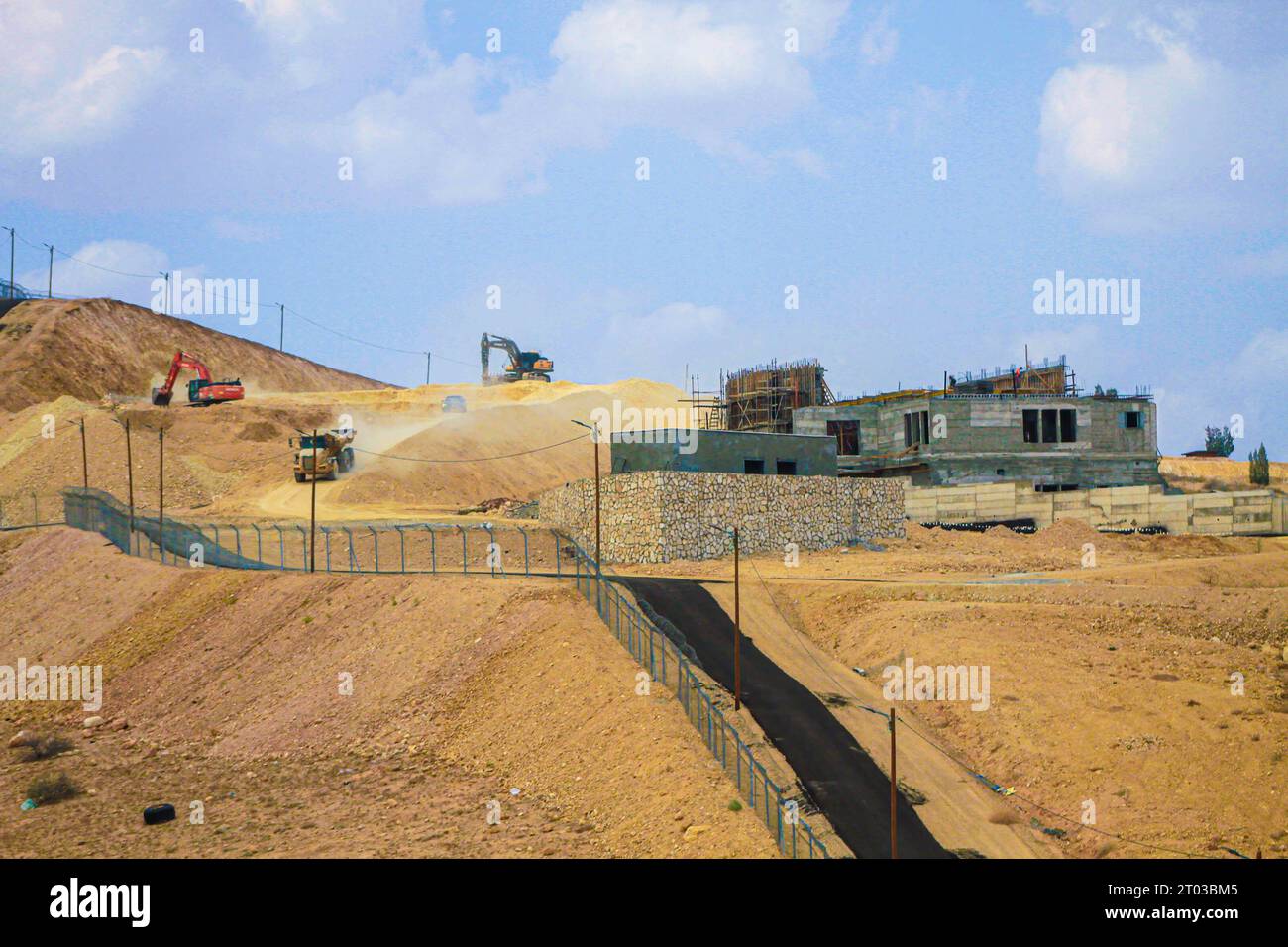 Northen Valley, Palestine. 03rd Oct, 2023. Israeli bulldozers aid in