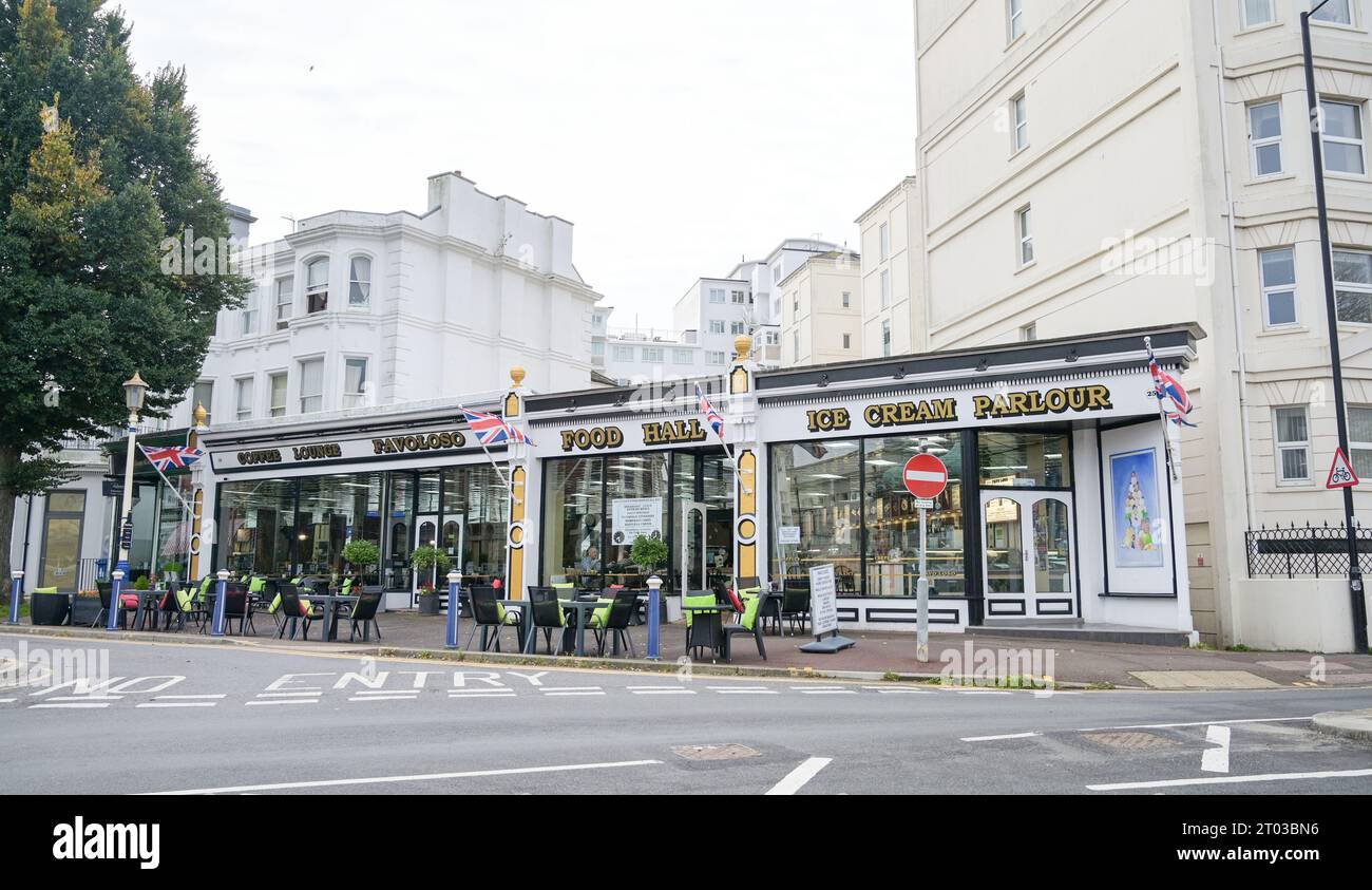Favoloso cafe and ice cream parlour in Eastbourne , Sussex , England UK
