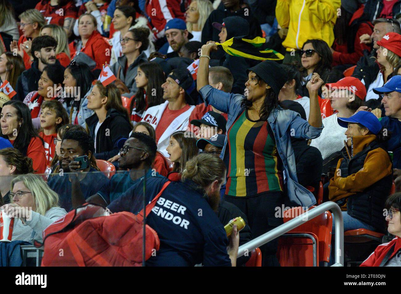 Toronto, ON, Canada - September 26, 2023: Jamaican fans and ...