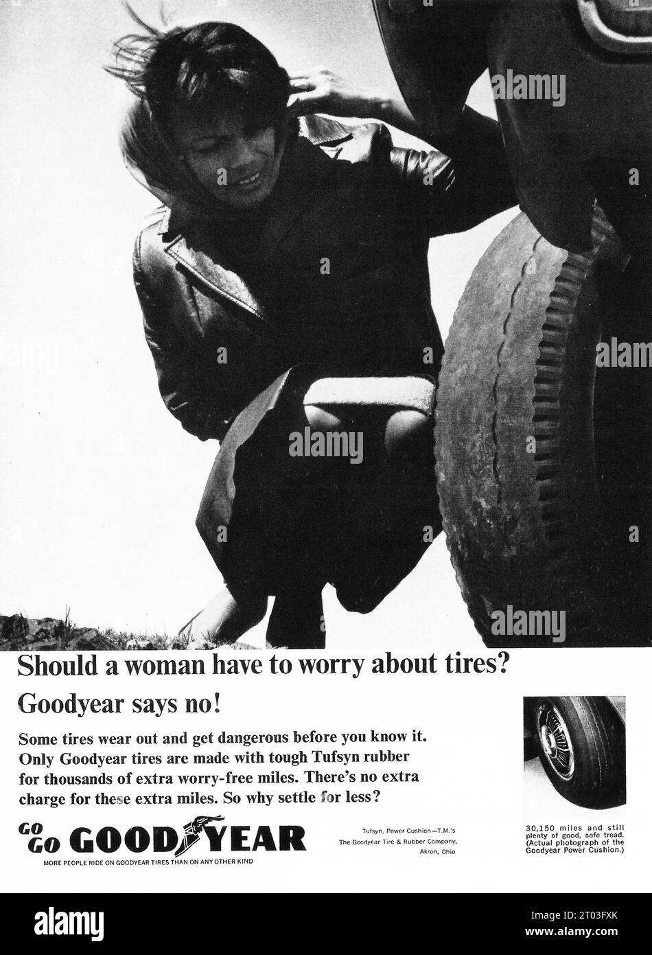 GoodYear tire 1965 advert Stock Photo