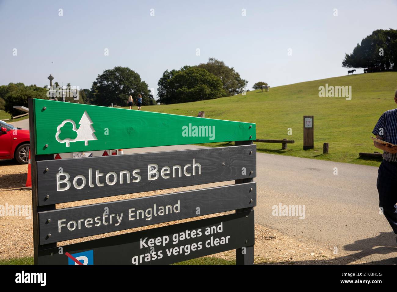 Boltons Bench Lyndhurst in the New Forest national park,Hampshire,England,UK Stock Photo
