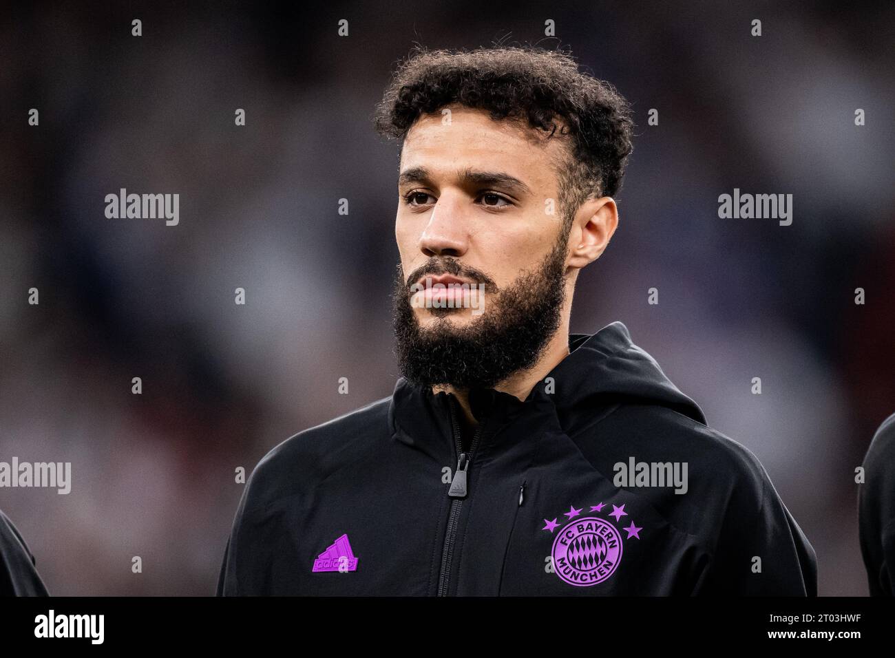 231003 Noussair Mazraoui Of Bayern Munich Ahead Of The UEFA Champions League Football Match