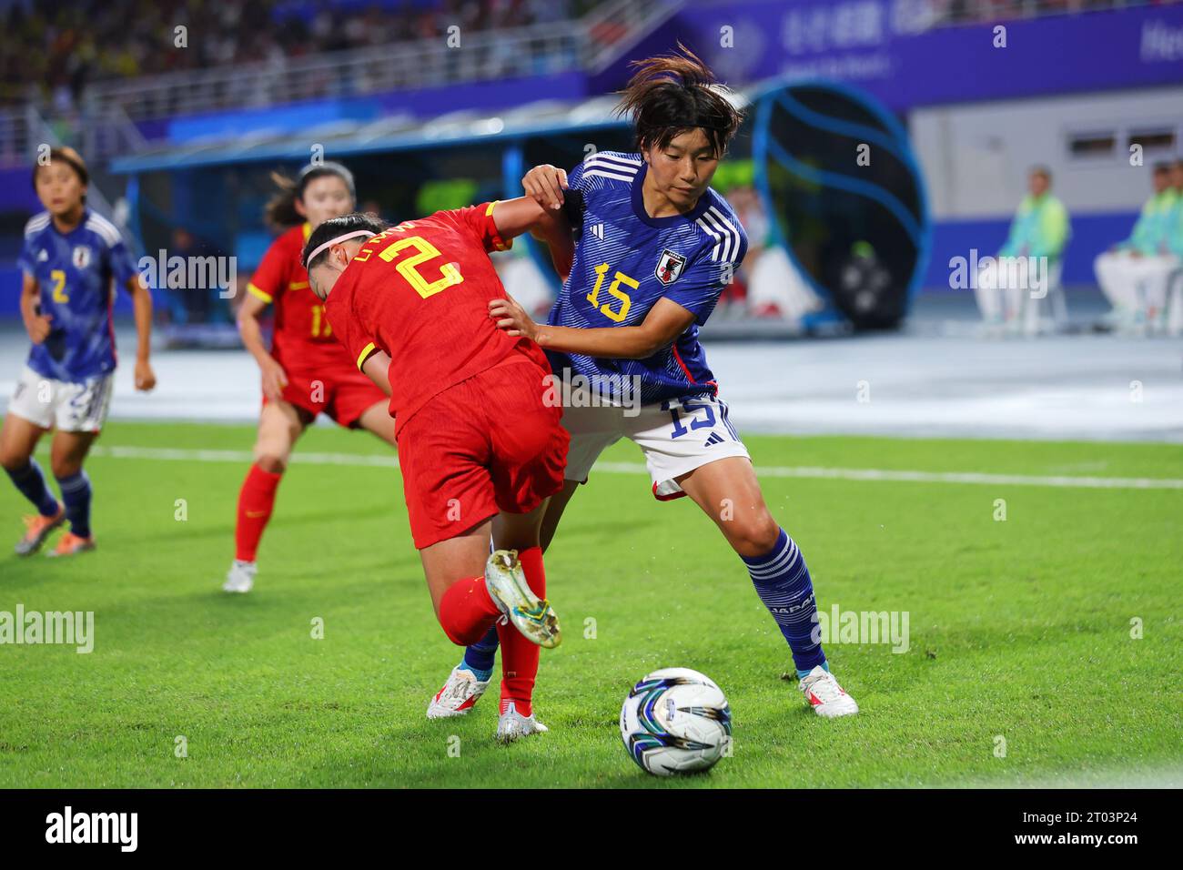 Hangzhou, China. 3rd Oct, 2023. Remina Chiba (JPN) Football/Soccer : Women's Semi-final match between China 3-4 Japan at Linping Sports Centre Stadium during the 2022 China Hangzhou Asian Games in Hangzhou, China . Credit: Naoki Morita/AFLO SPORT/Alamy Live News Stock Photo