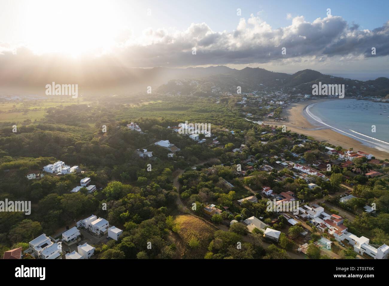 Aerial view beach side town hi-res stock photography and images - Alamy