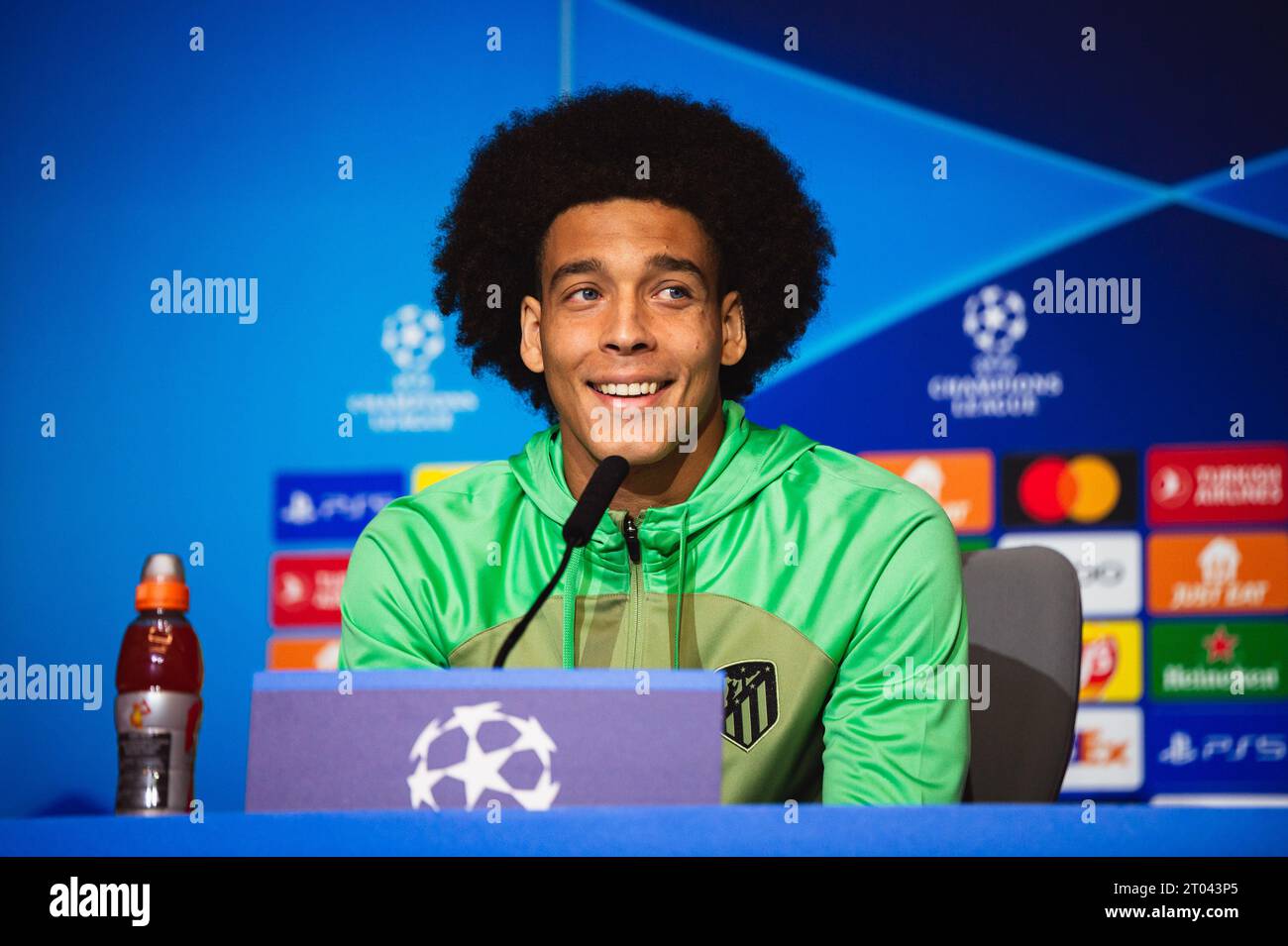 Madrid, Spain. 03rd Oct, 2023. Axel Witsel (Atletico Madrid) during the press conference the day before the football match of Champions League against Feyenoord on October 03, 2023 at Civitas Metropolitano stadium in Madrid, Spain Credit: Independent Photo Agency/Alamy Live News Stock Photo