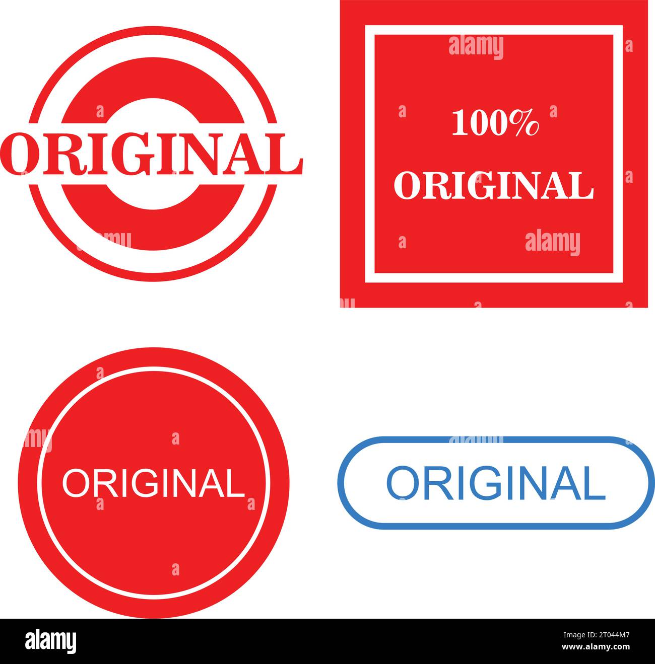 Original stamp. Red original stamp sign icon. Stock Illustration