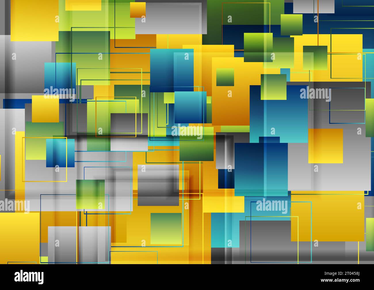 Colorful glossy squares abstract technology vector background Stock Vector