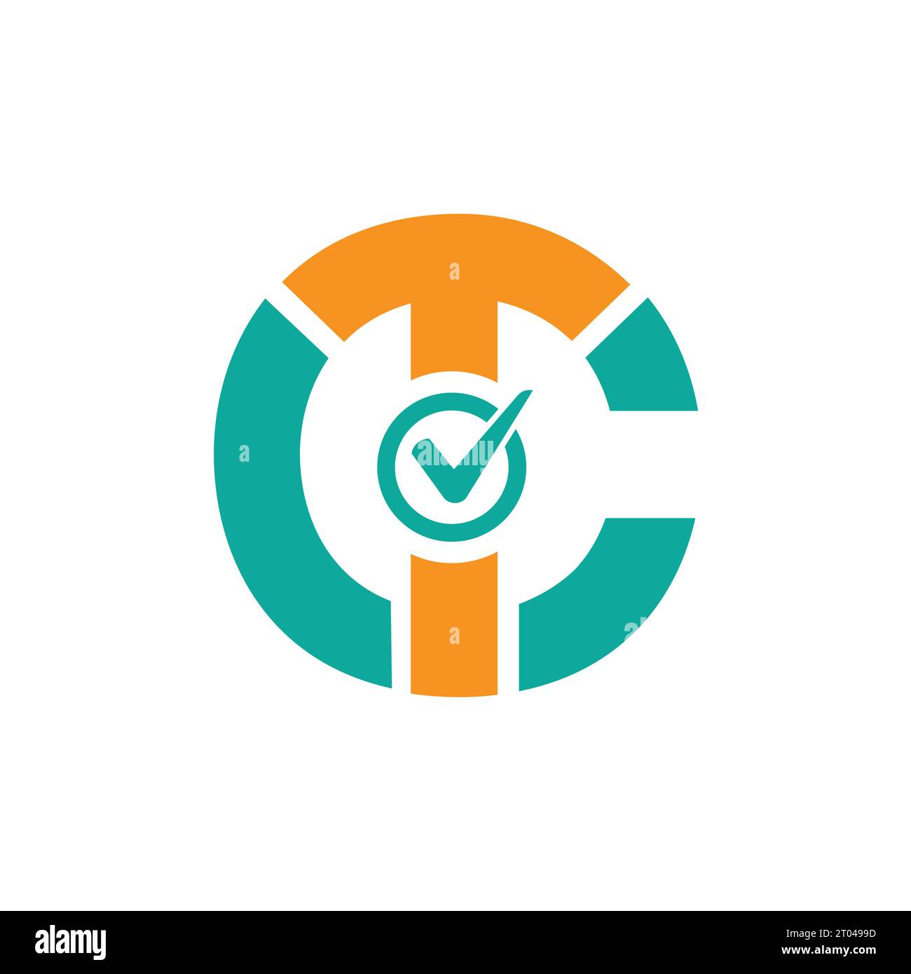 CT or TC Letter Initial Logo Design, Vector Templat Stock Vector