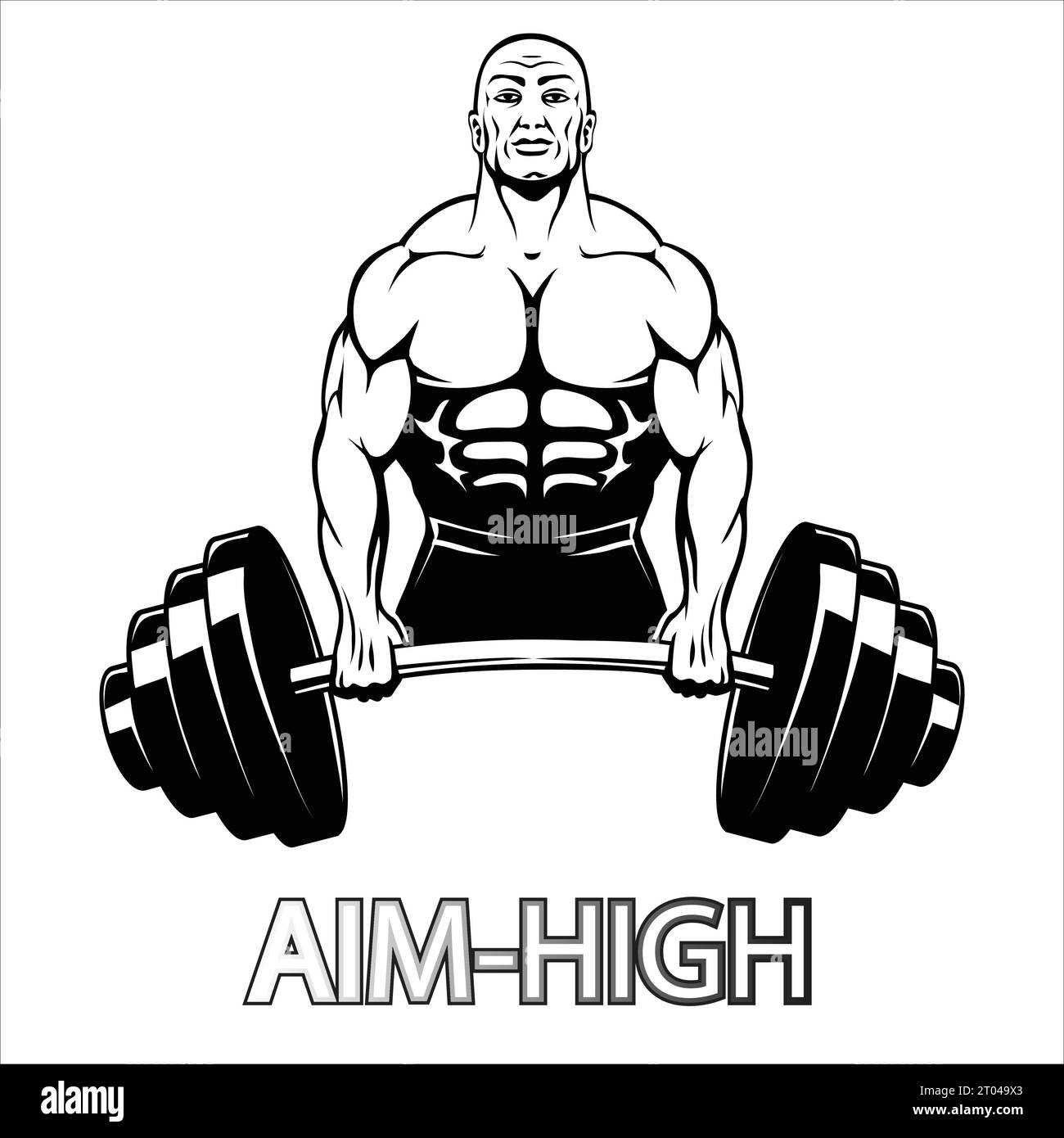 Aim high workout motivational poster Stock Vector