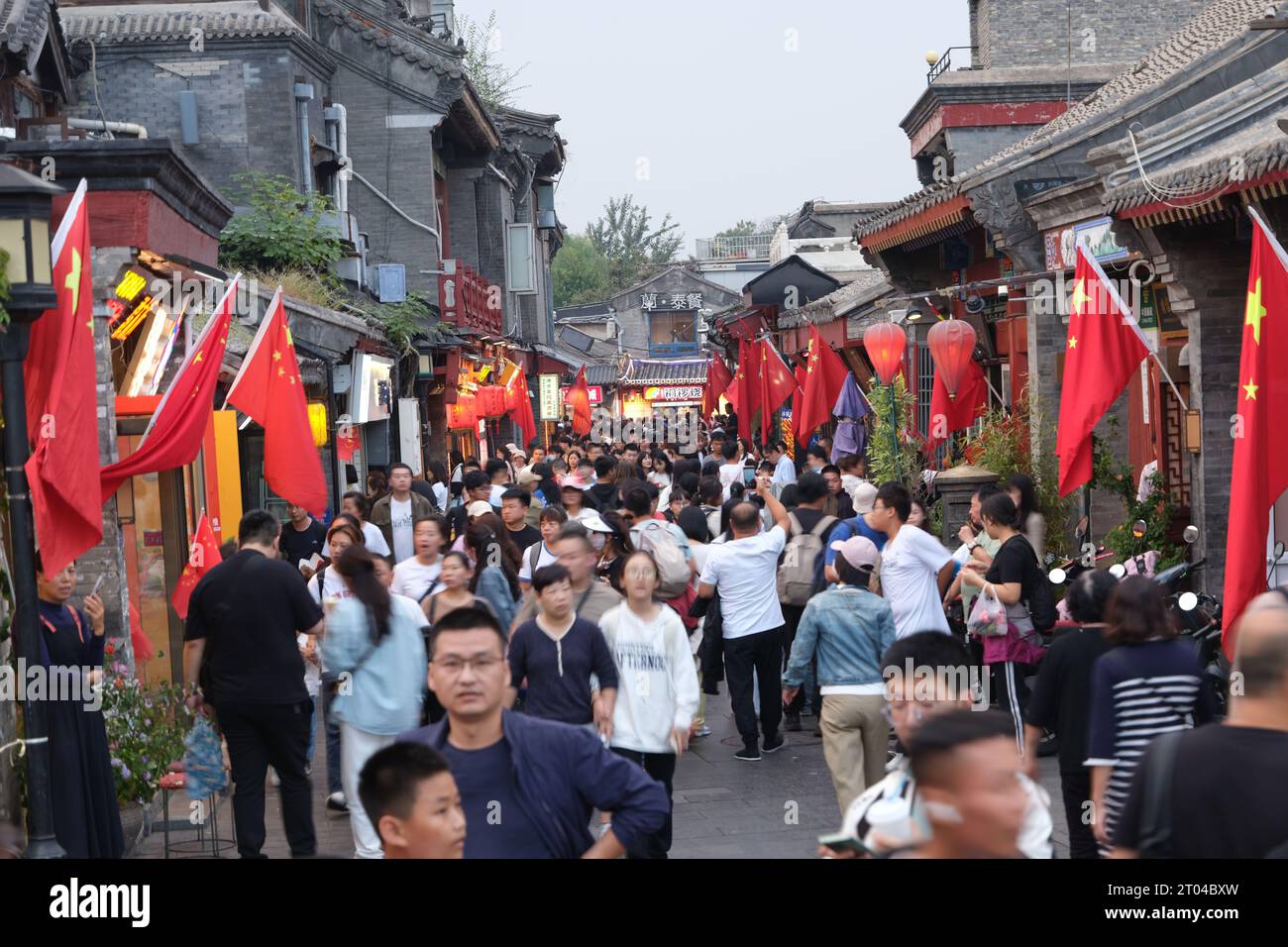 BEIJING, CHINA - OCTOBER 3, 2023 - Tourists flock to Shichahai Scenic ...