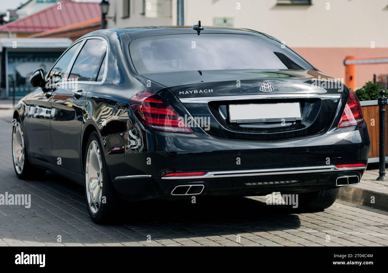 Minsk, Belarus, October 4, 2023  - Luxury Mercedes-Benz Maybach. Business German auto Stock Photo