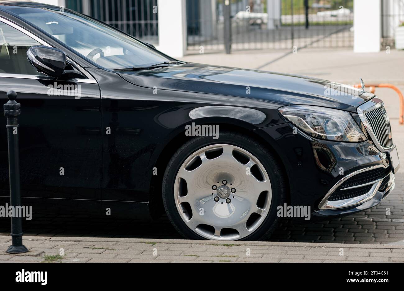 Minsk, Belarus, October 4, 2023  -  expensive luxury car - Mercedes Maybach. Premium German auto Stock Photo