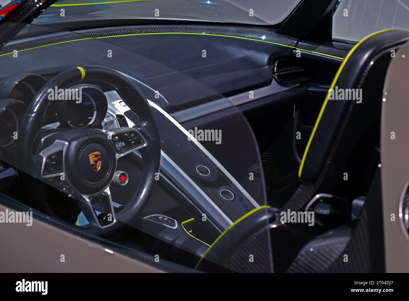 Interior of the Porsche 918 Spyder Stock Photo