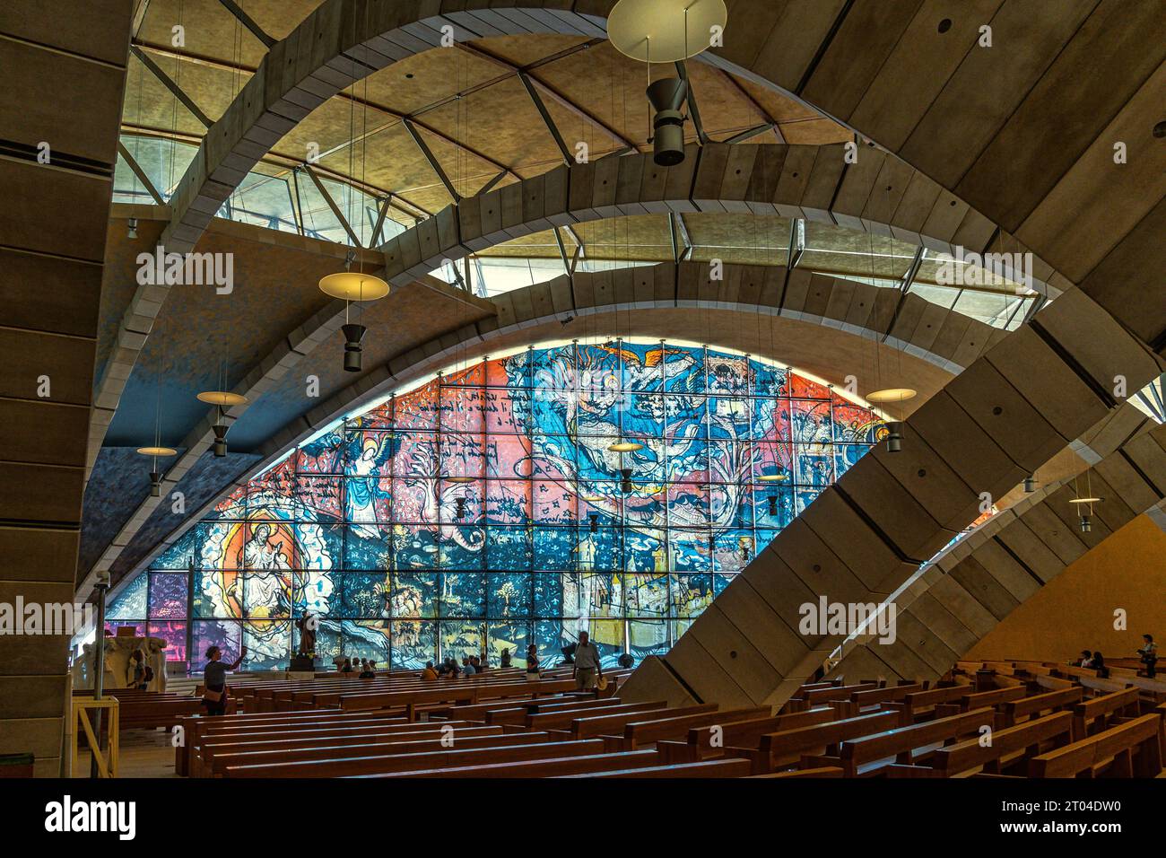 Interior of the liturgical hall in the upper church of the Sanctuary of ...
