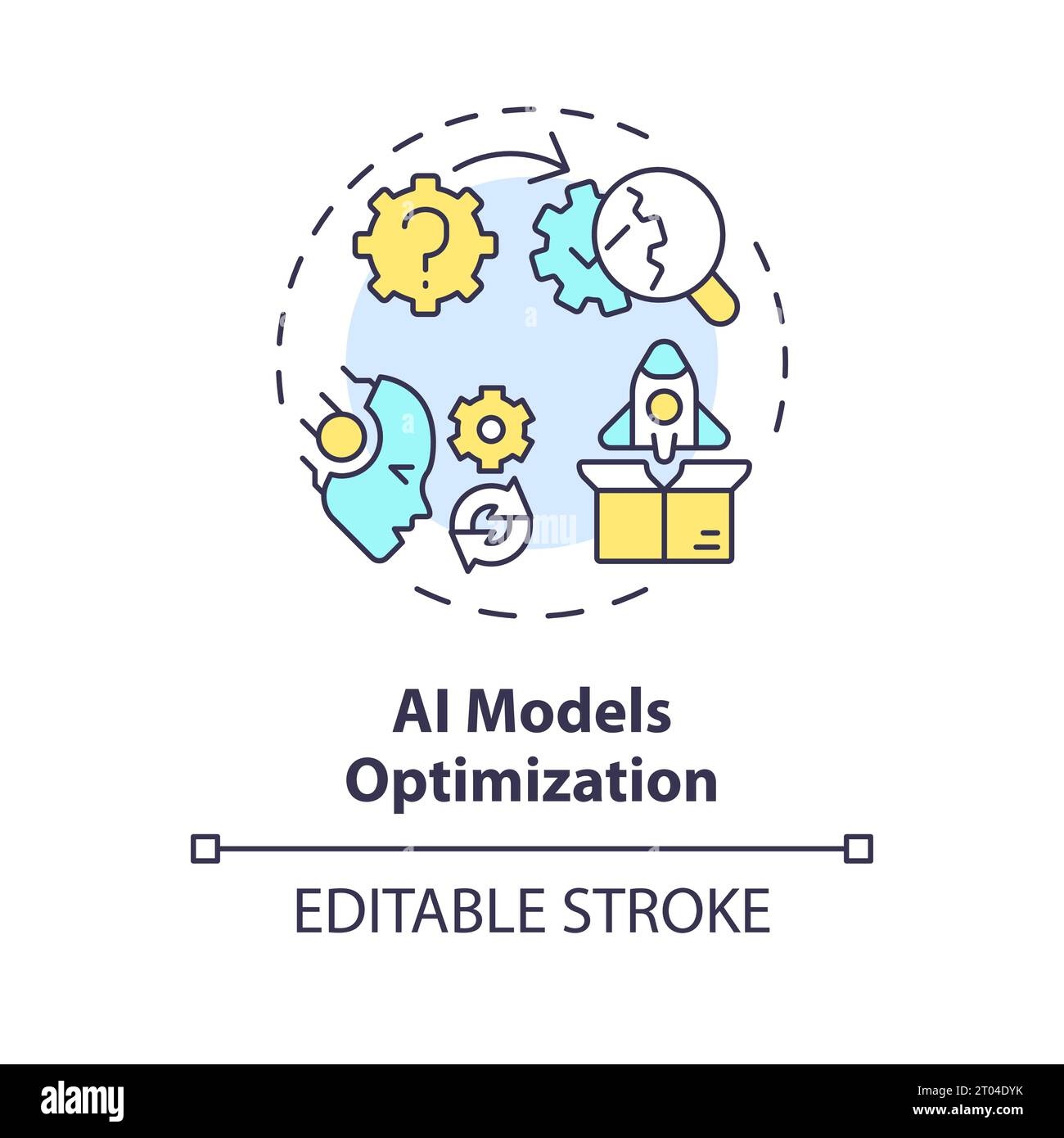 Colorful thin line icon AI models optimization concept Stock Vector ...