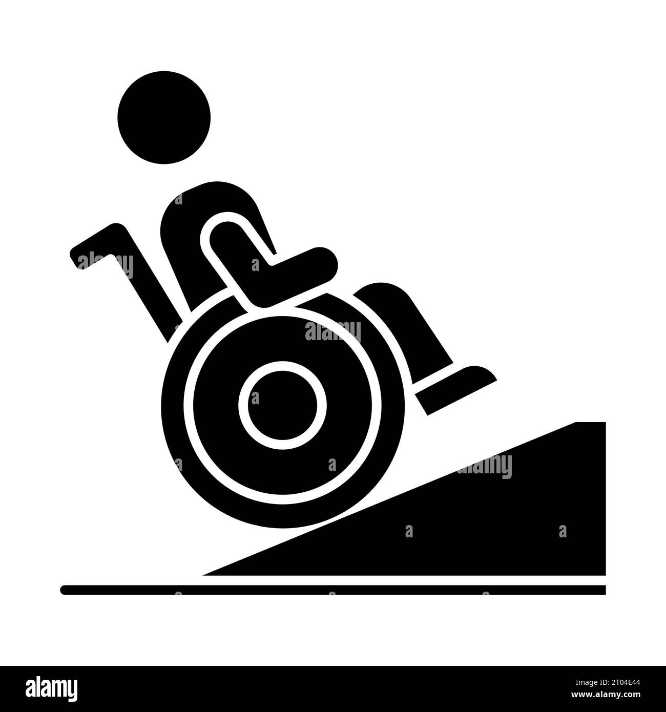 2D simple glyph style black handicap ramp icon Stock Vector
