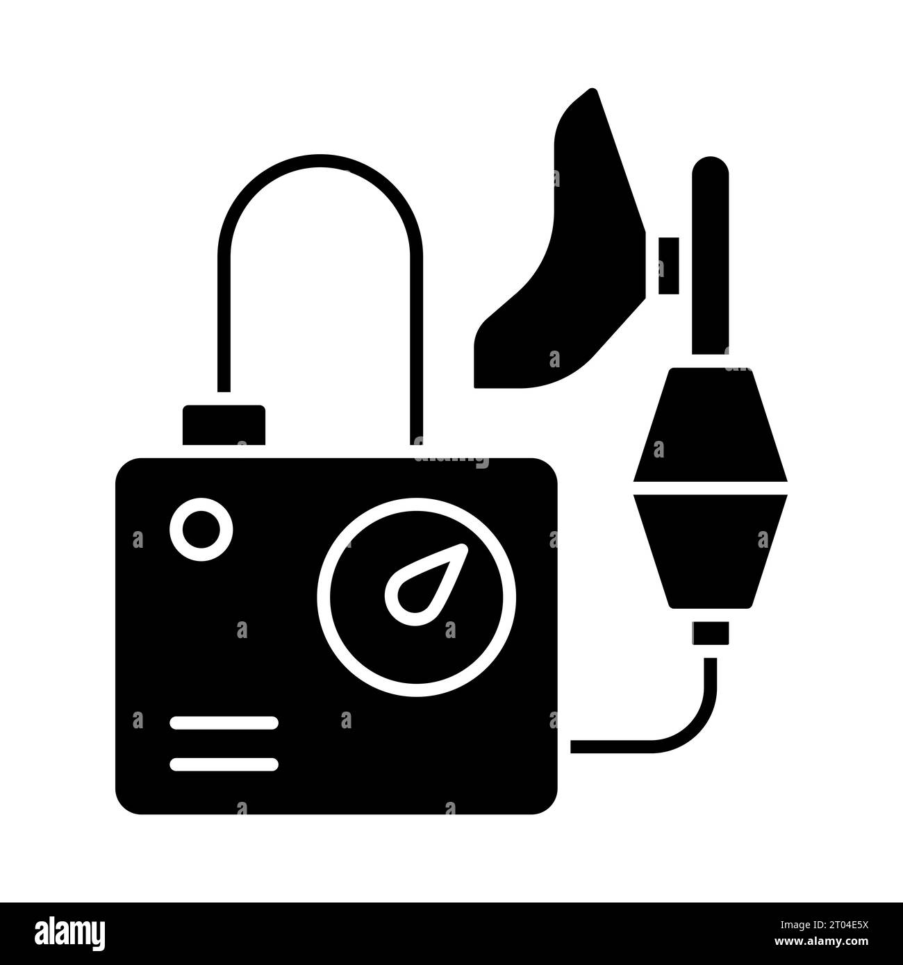 2D simple glyph style black oxygen concentrator icon Stock Vector