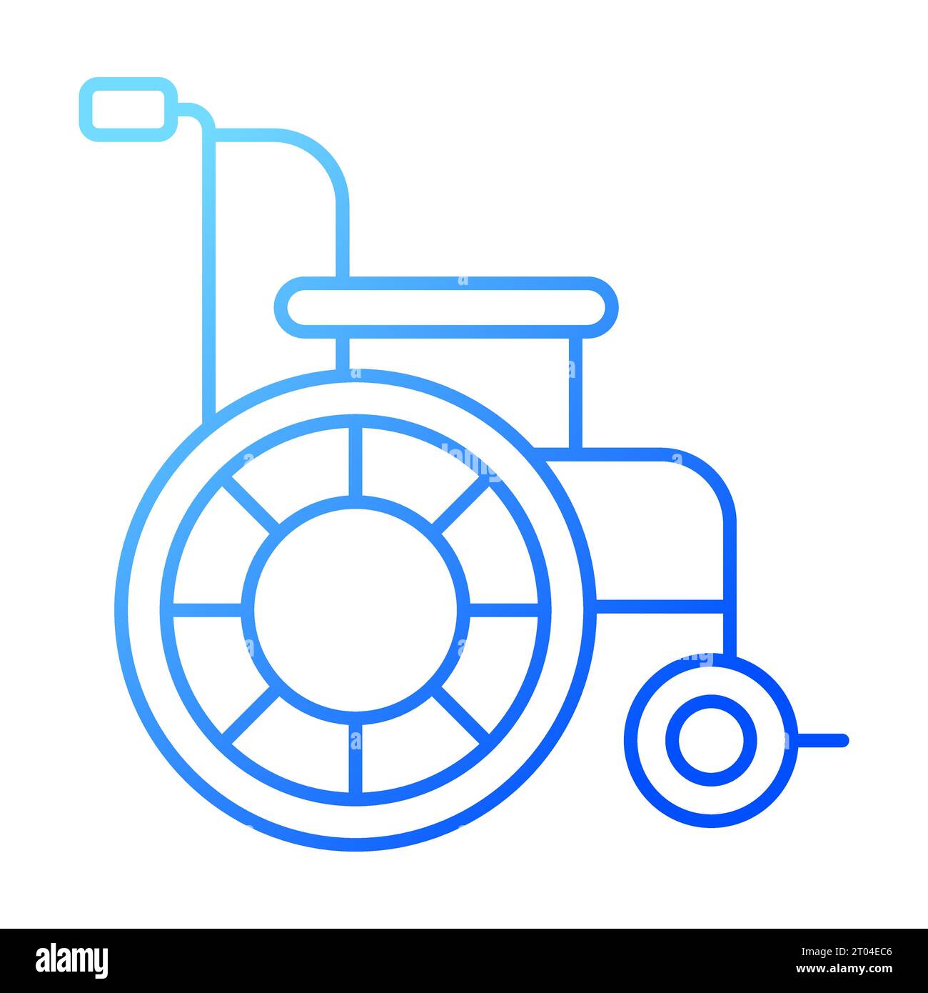 2D thin line gradient wheelchair icon Stock Vector