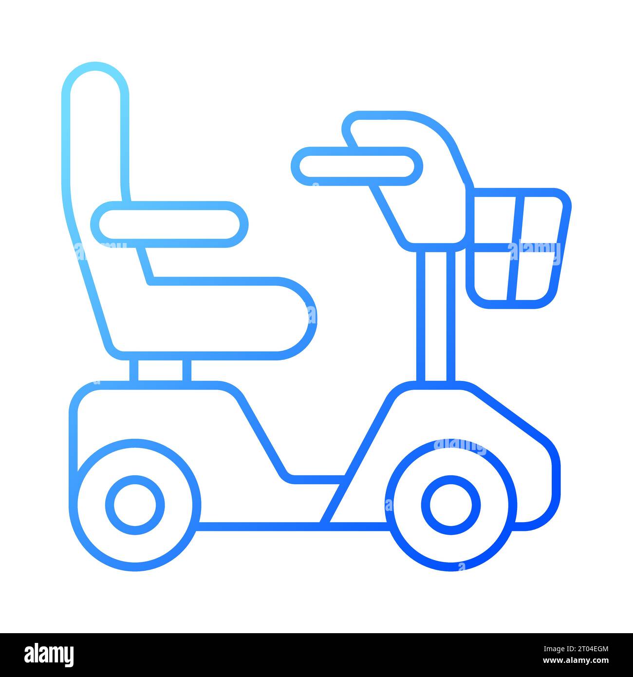 2D thin line gradient mobility scooter icon Stock Vector