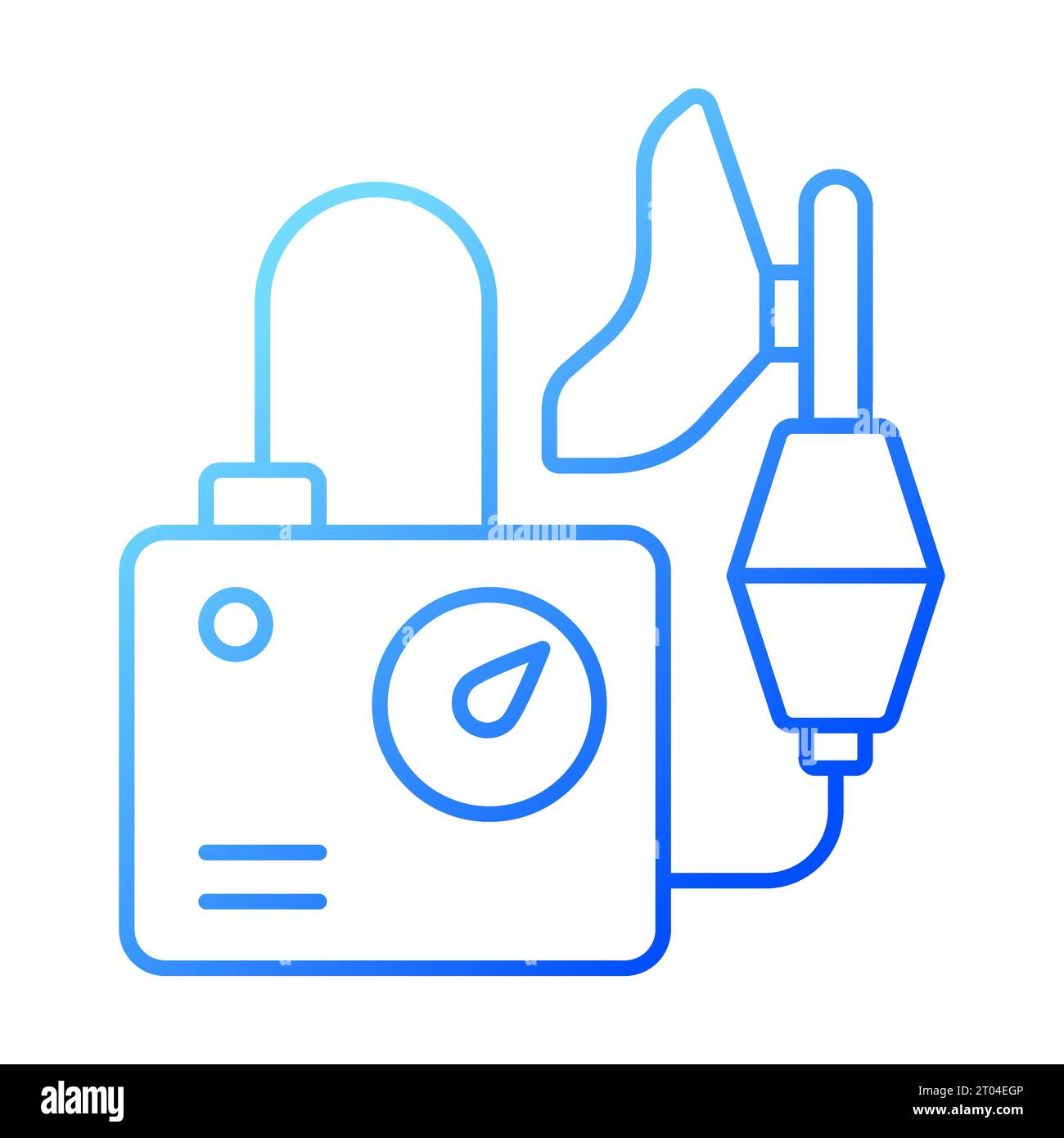 2D thin line gradient oxygen concentrator icon Stock Vector