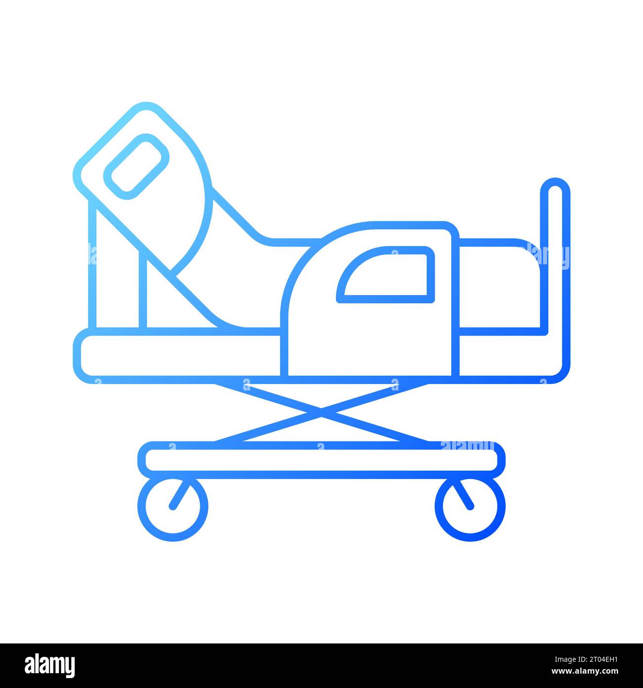 2D thin line gradient gurney icon Stock Vector