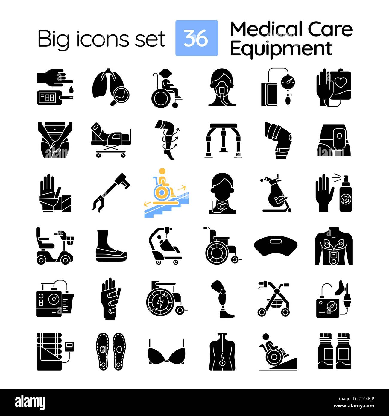 2D silhouette medical equipment icons set Stock Vector Image & Art Alamy