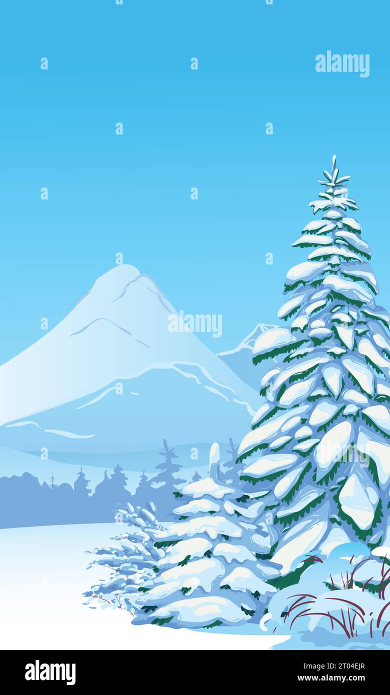 Falling snow against trees Stock Vector Images - Alamy