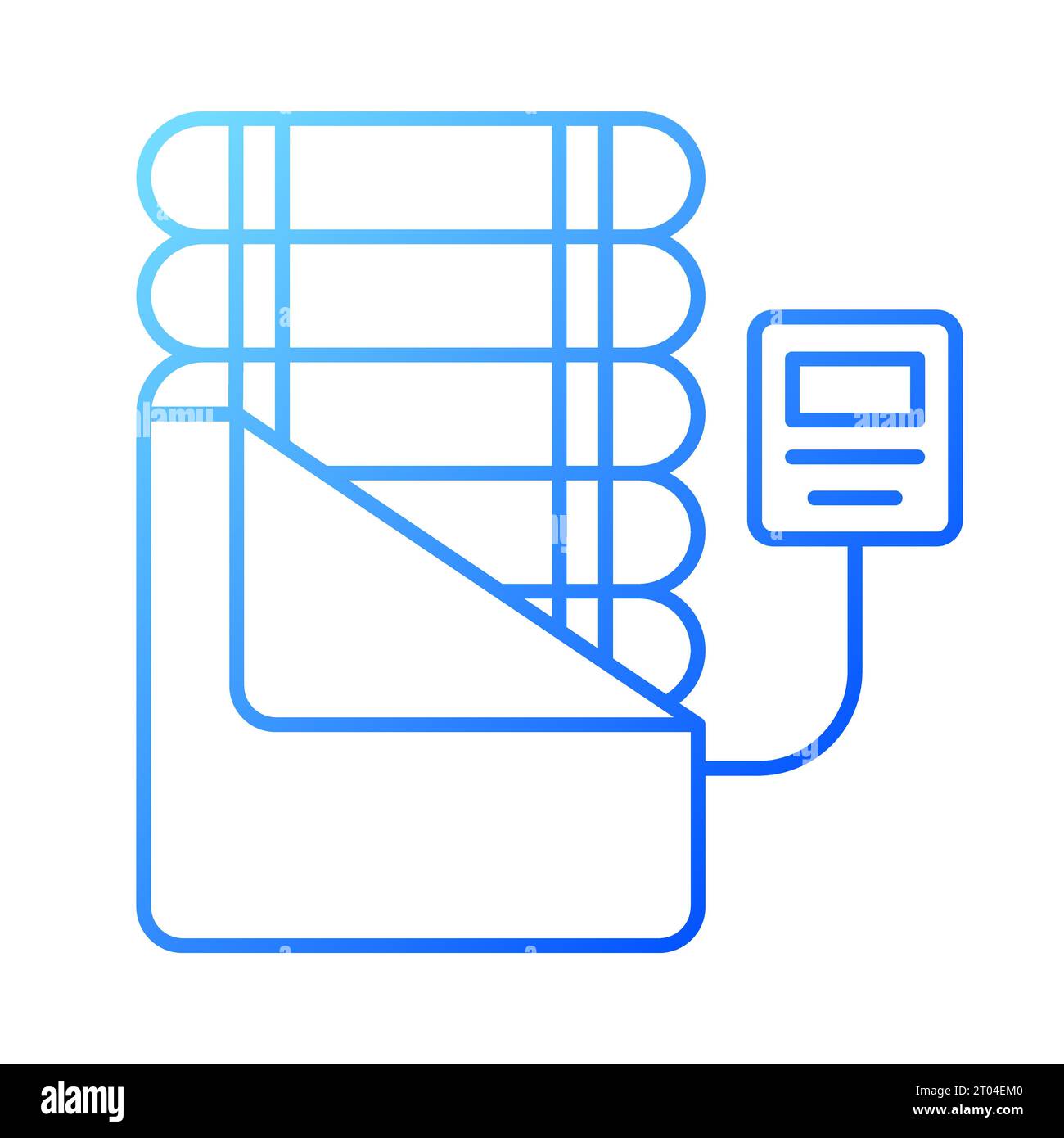 2D thin line gradient massage bed icon Stock Vector