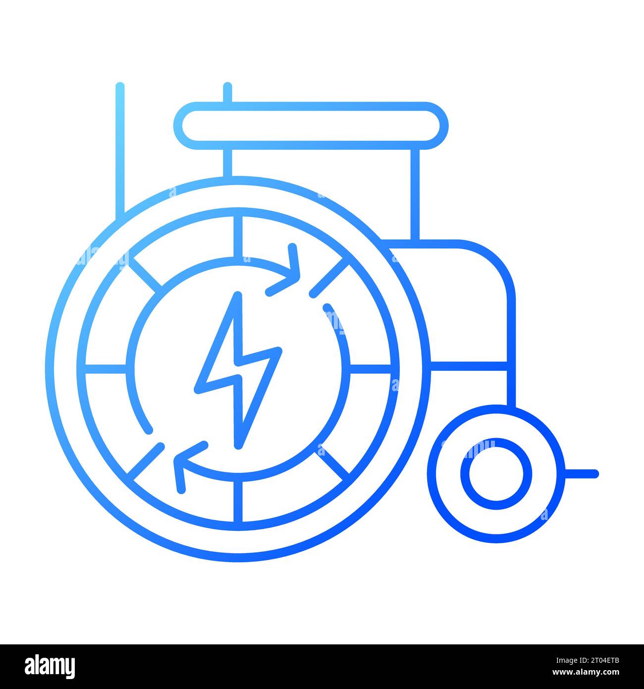 2D thin line gradient automatic wheelchair icon Stock Vector