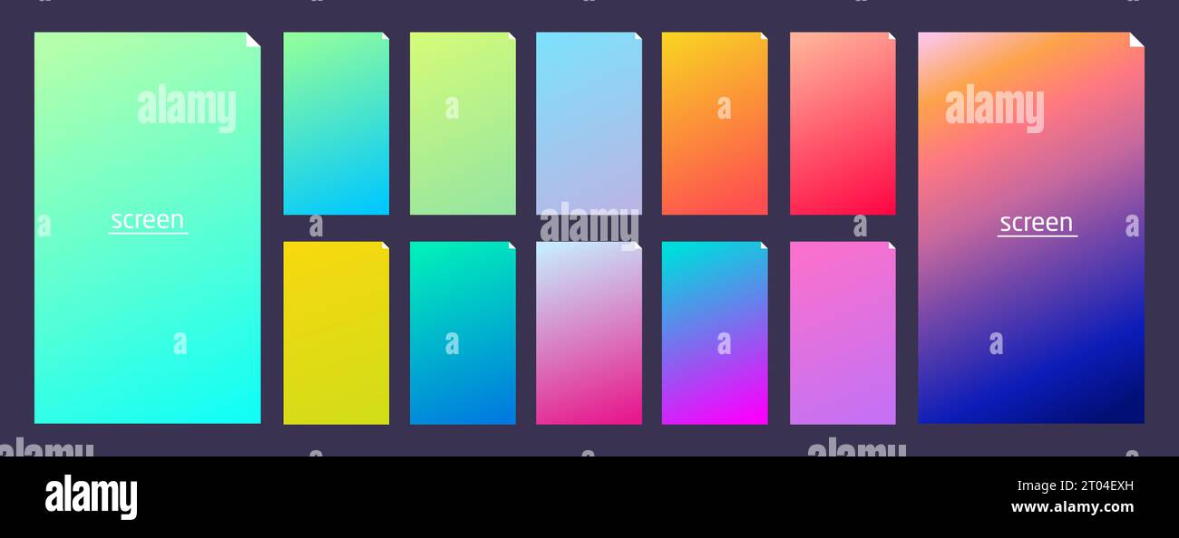 Soft pastel gradient smooth and vibrant color background set for ...