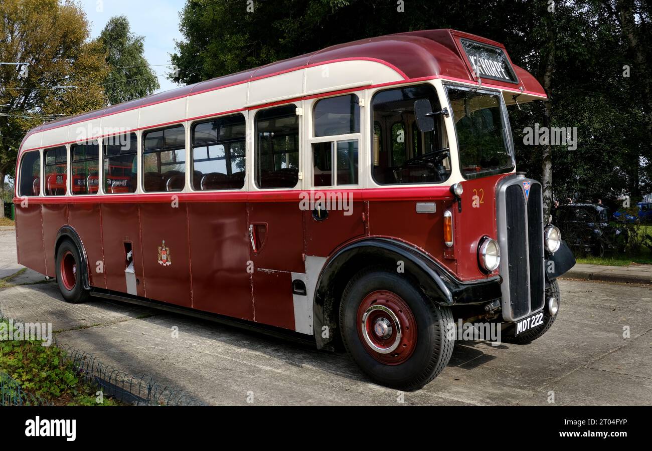 Sanbtoft trolley bus museum. Lincolnshire Stock Photo - Alamy