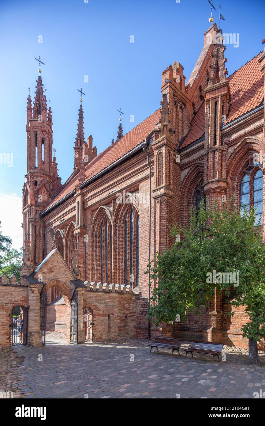 Vilnius, Lithuania AUGUST 13, 2023. Church of St. Anne Stock Photo