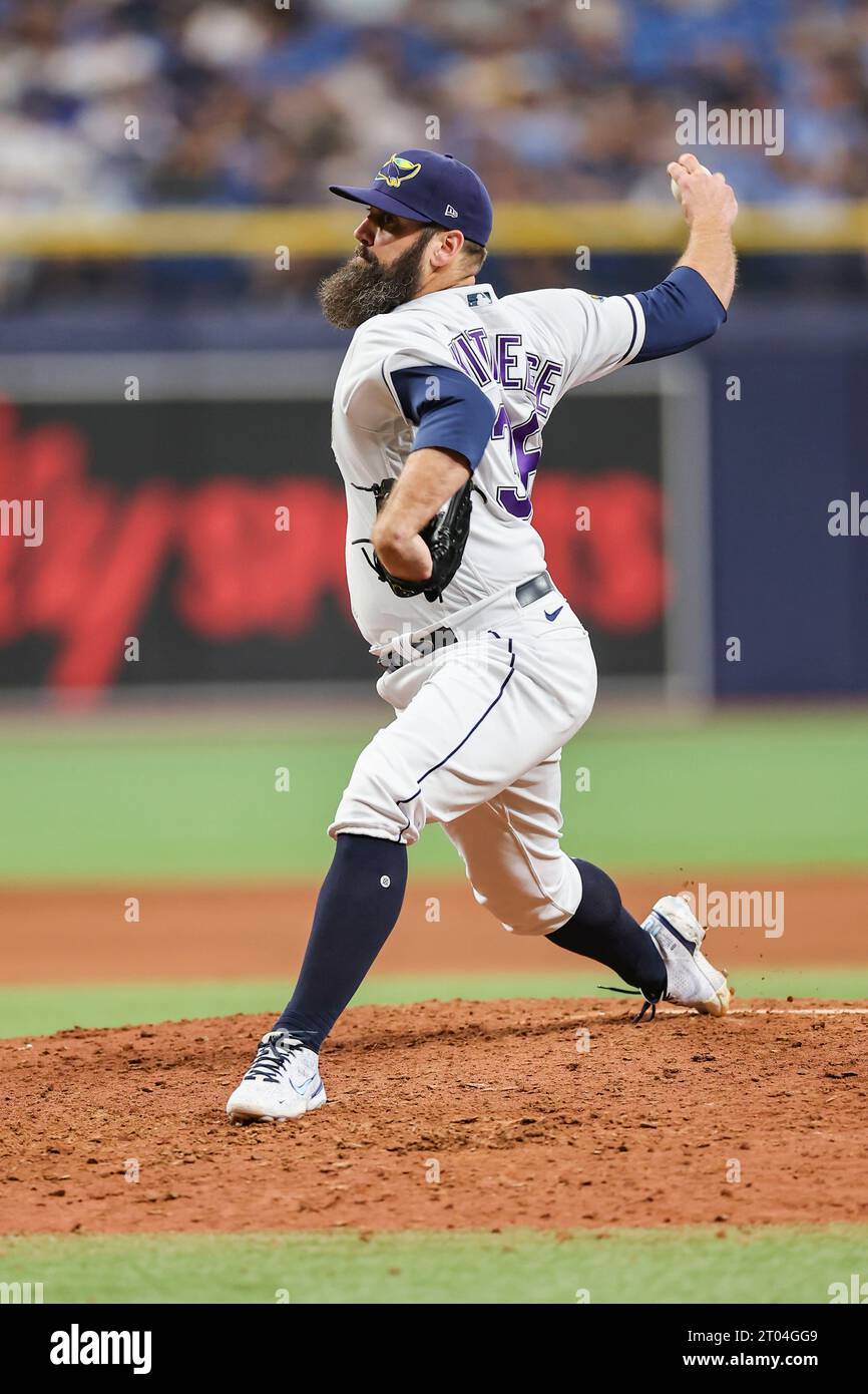St. Petersburg, FL USA; Tampa Bay Rays relief pitcher Andrew Kittredge (36) delivers a pitch