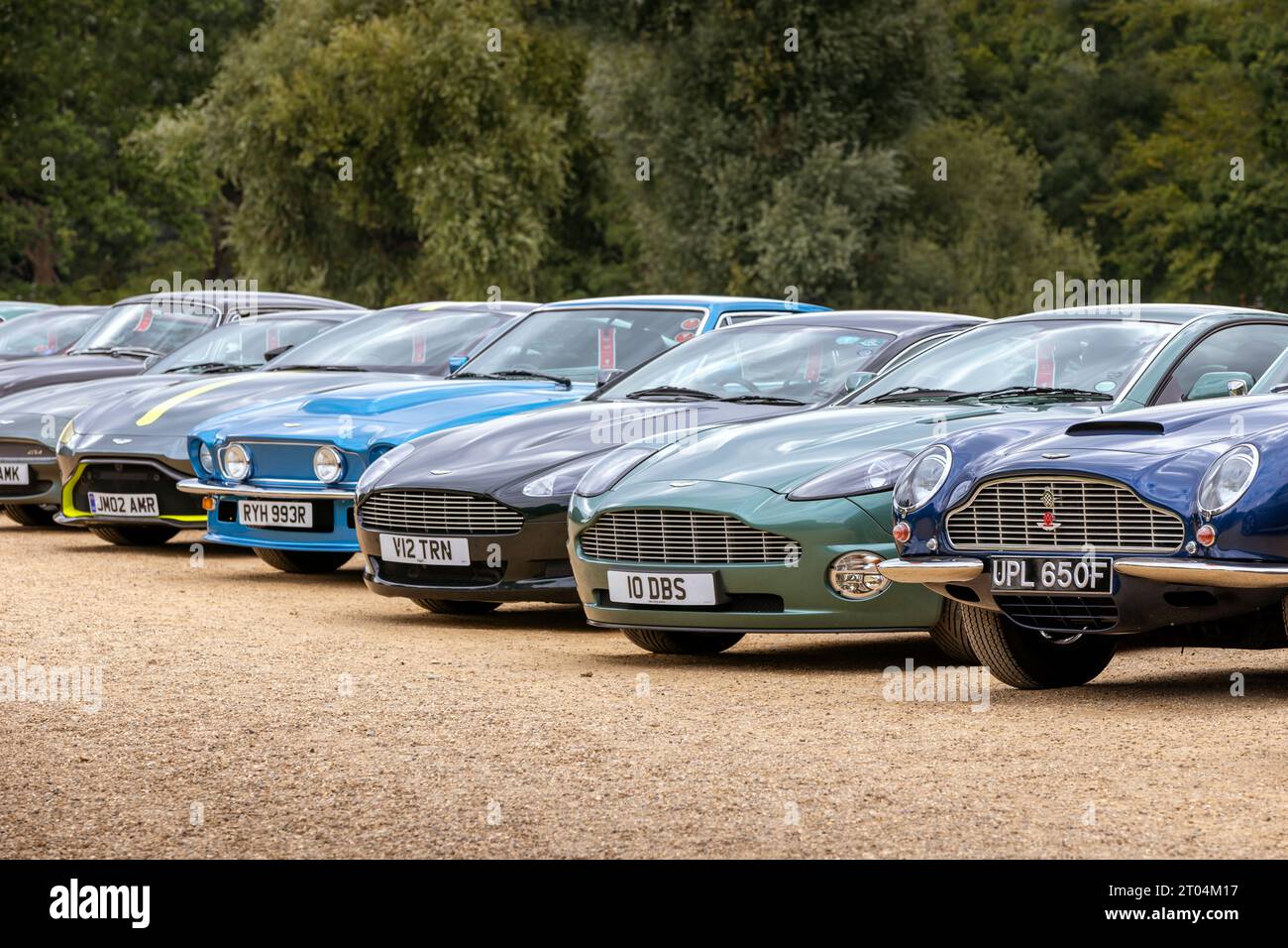 Display of classic Aston Martin cars, Concours of Elegance 2023, Hampton Court Palace, London, UK Stock Photo