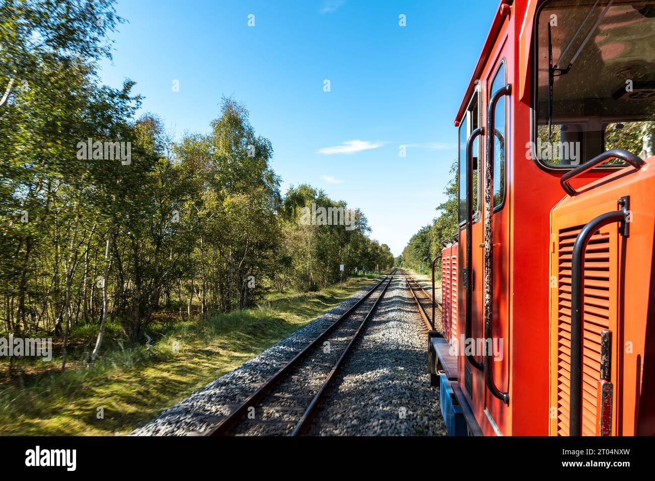 The famous passenger train of the german island of borkum on tour Stock Photo