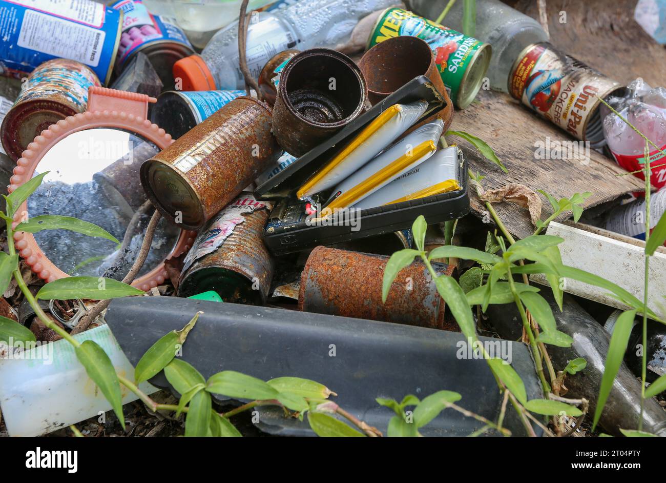 Dangerous swollen batteries ready to explode inside an external power