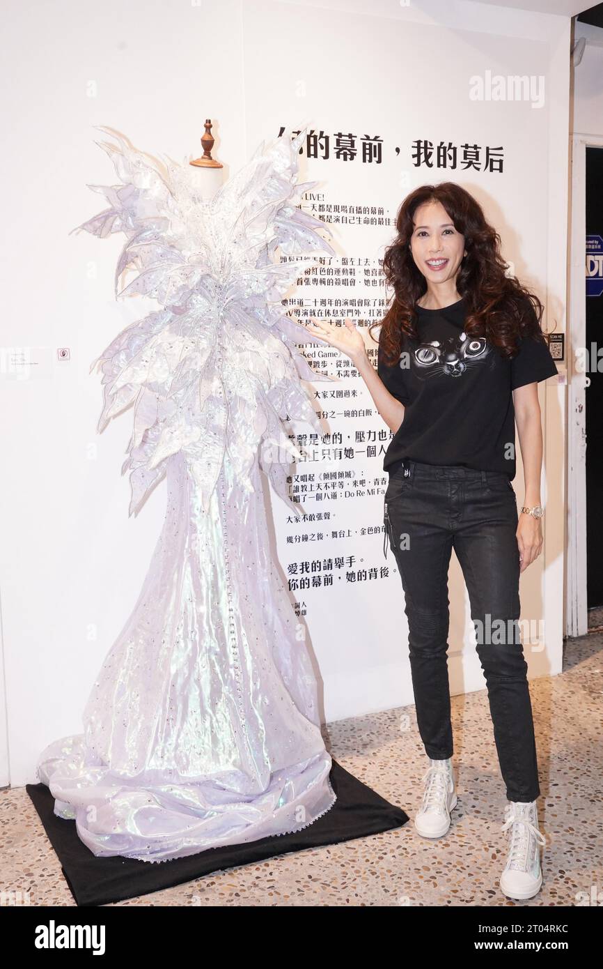 Hong Kong pop diva Karen Mok attends the opening ceremony of her 30th  anniversary commemorative exhibition in Hong Kong, China. 28th Sep, 2023.  (Photo by ChinaImages/Sipa USA) Credit: Sipa US/Alamy Live News