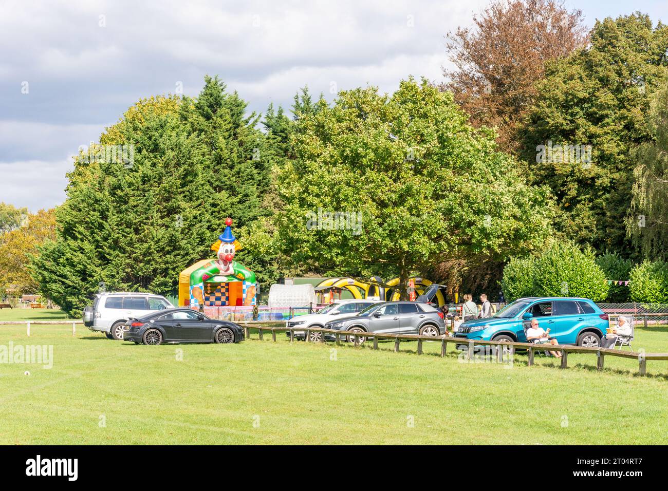 Children's playground, Runnymede Pleasure Ground, Runnymede, Surrey, England, United Kingdom Stock Photo