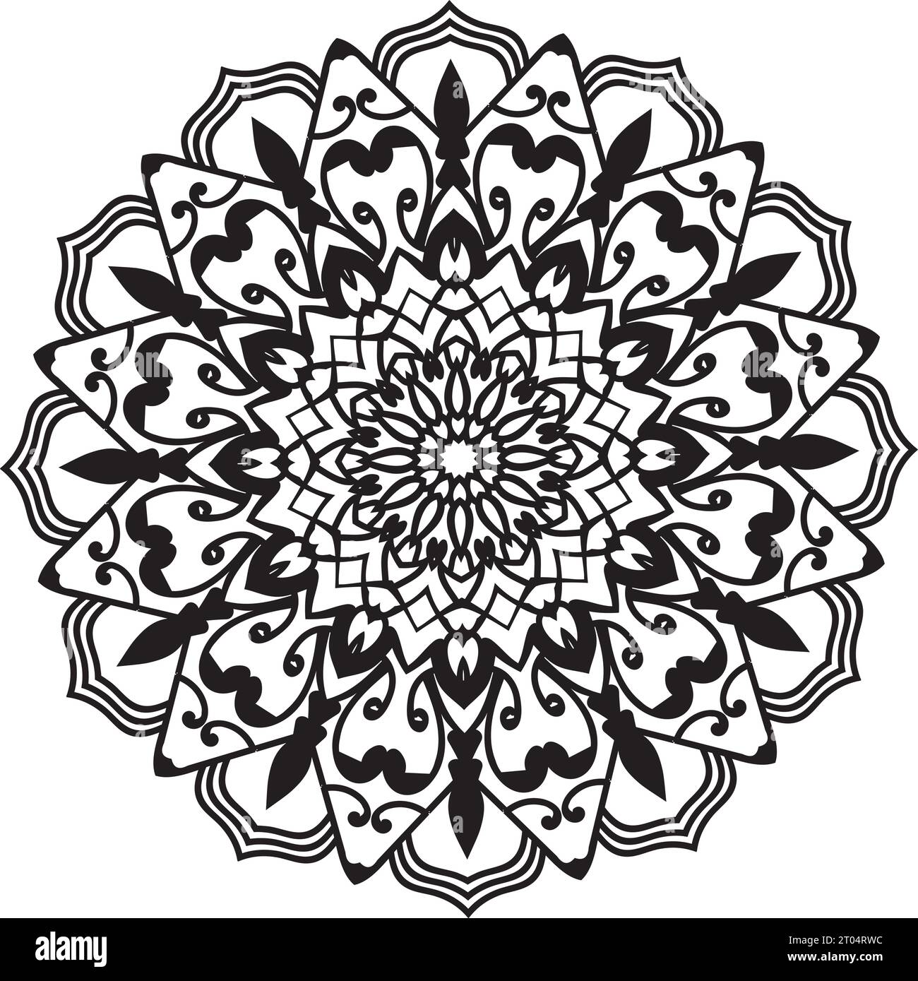 new hand drawn luxury mandala art style with black and white color ...