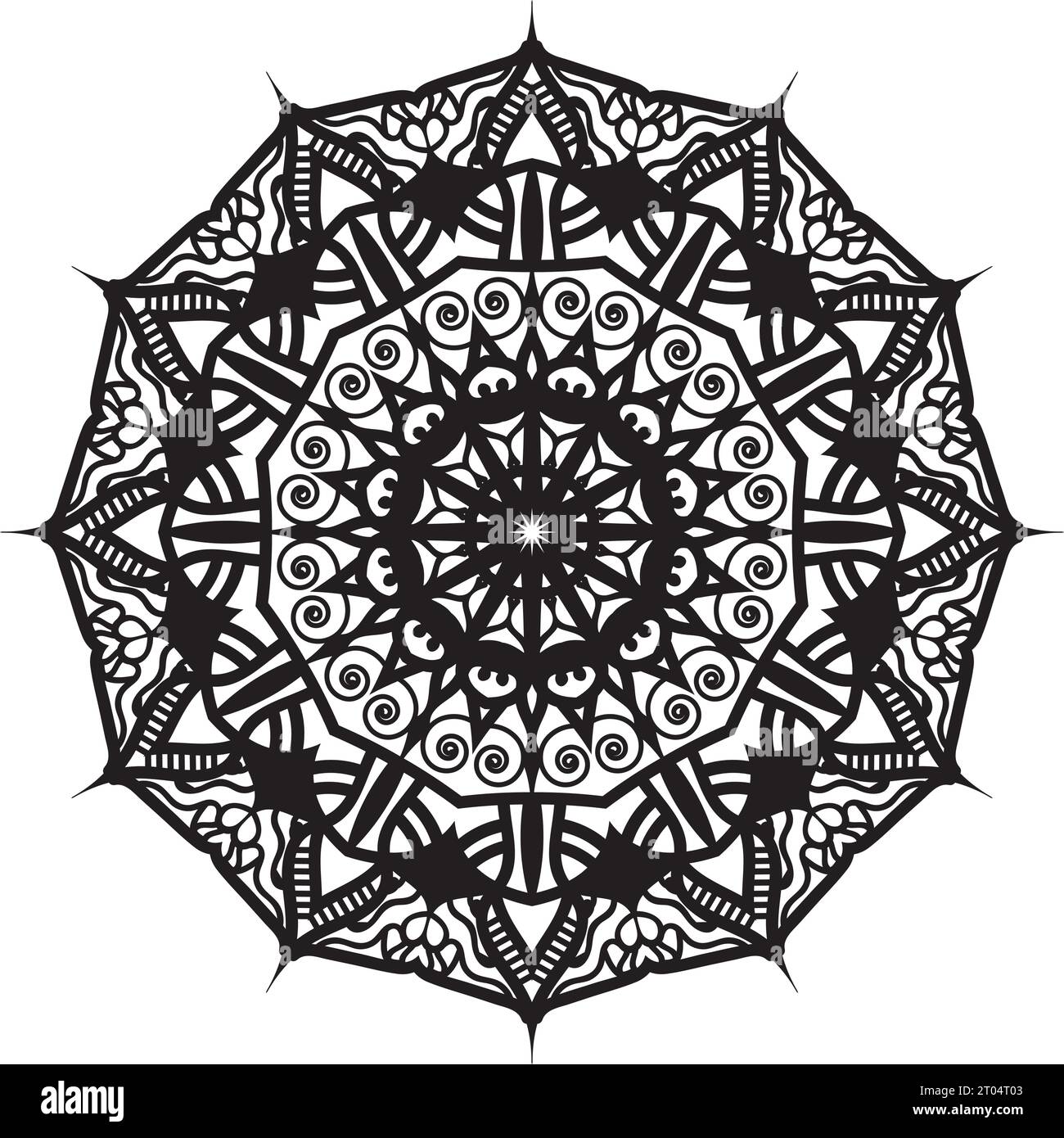 abstract new art style hand drawn black and white colors mandala ...