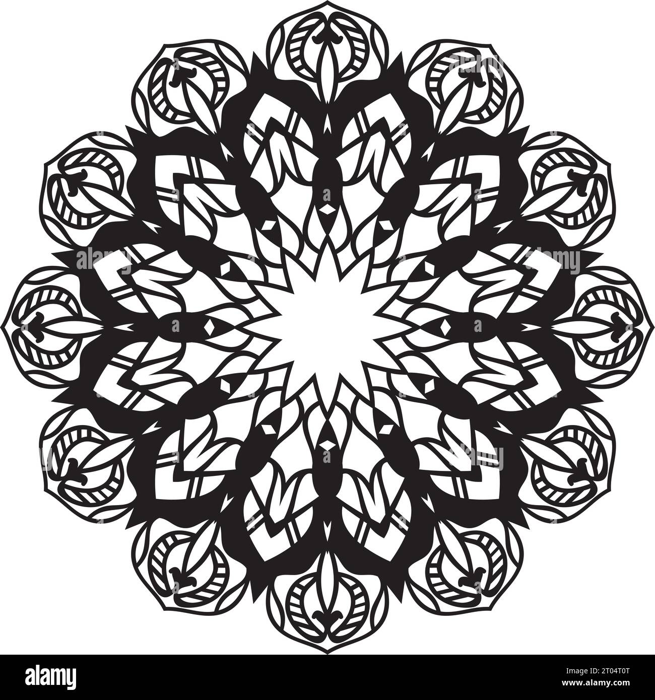 creative new art style hand drawn black and white colorful mandala ...