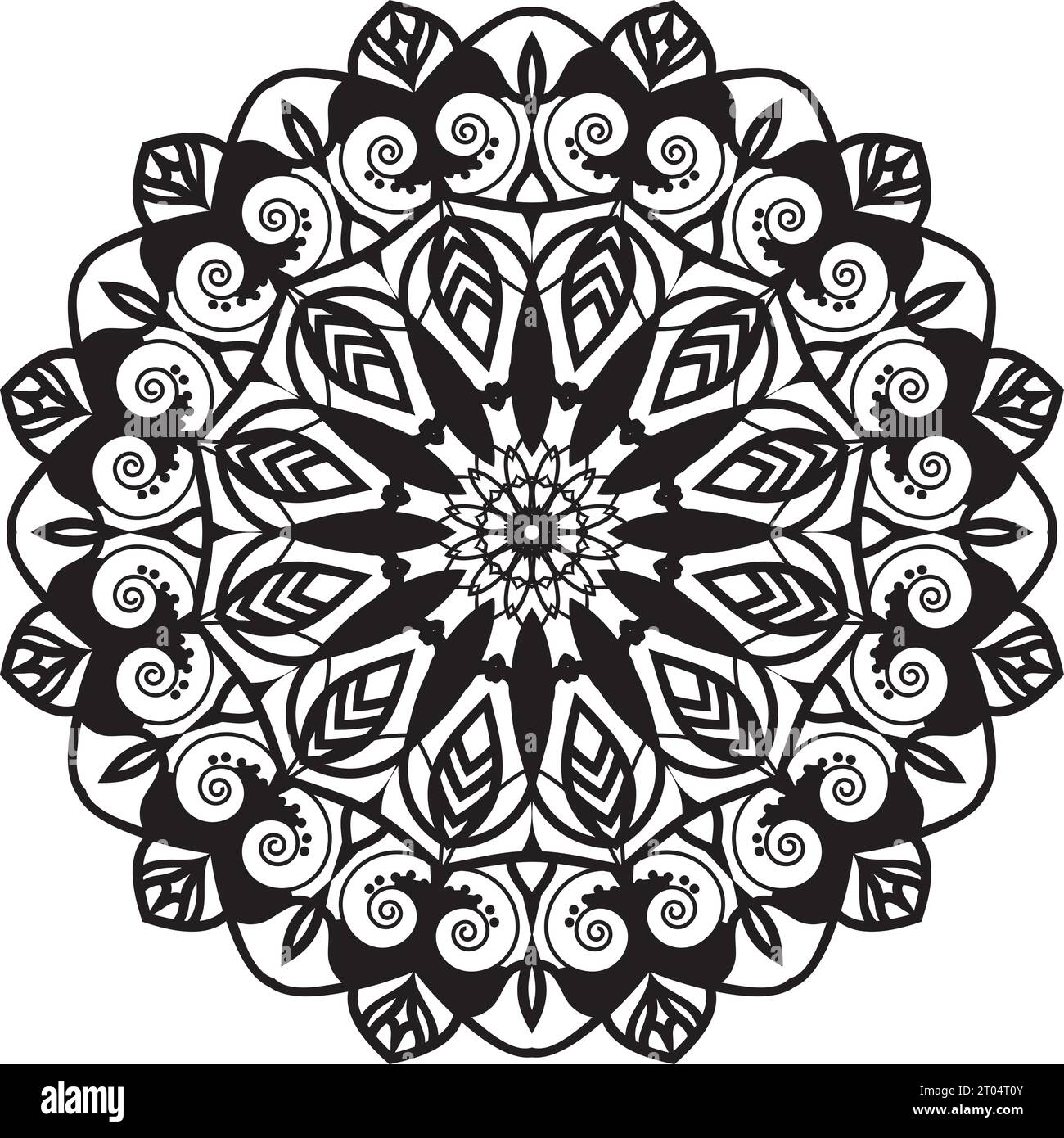 new art style hand drawn black and white colorful mandala background ...