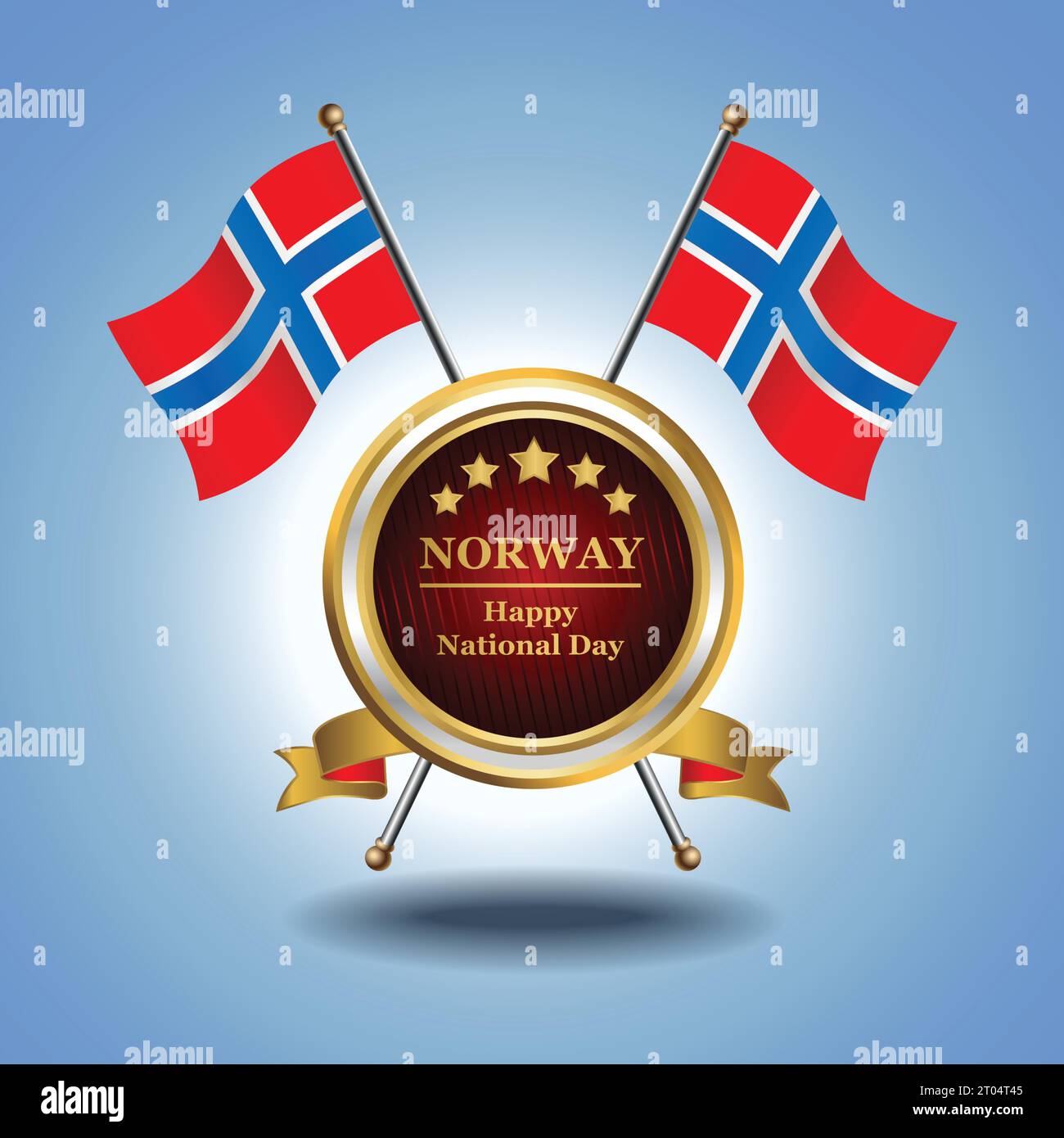 Small National flag of Norway on Circle With garadasi blue background ...